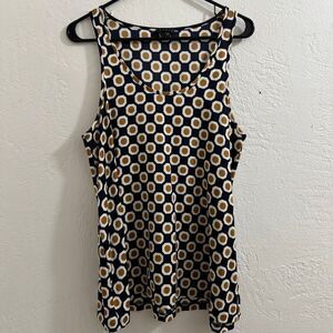 Theory Silk Geometric Patterned Tank Top L